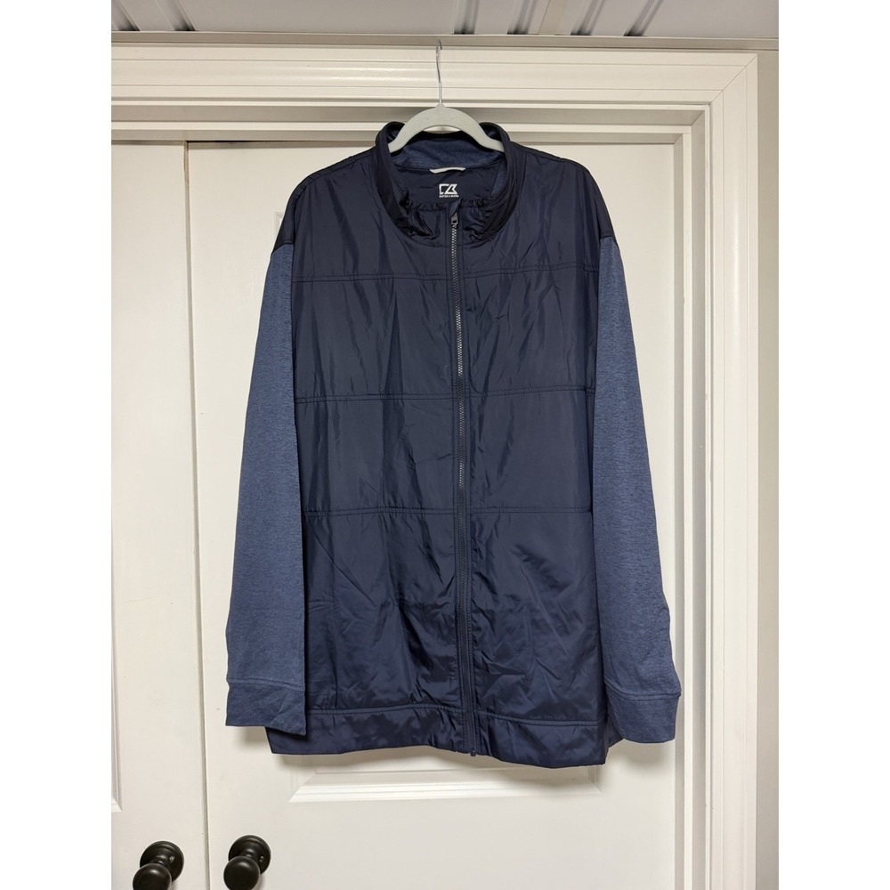 Cutter & Buck Stealth Full Zip Jacket, Mens Size 3XB/3TG, Blue